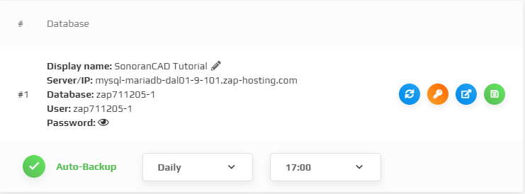 Zap Hosting - Database Credentials