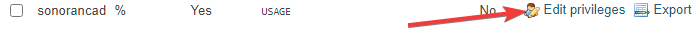 phpMyAdmin - Edit Account Privileges